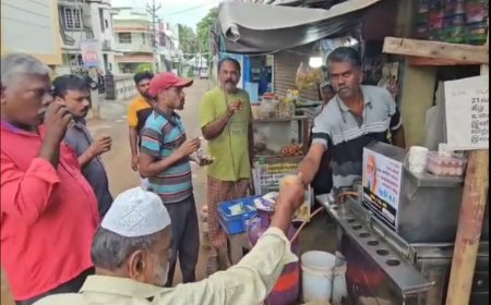 திருவெறும்பூர் பகுதியில் பெரியாரின் பிறந்த நாளை முன்னிட்டு  2 ரூபாய்க்கு டீ விற்பனை